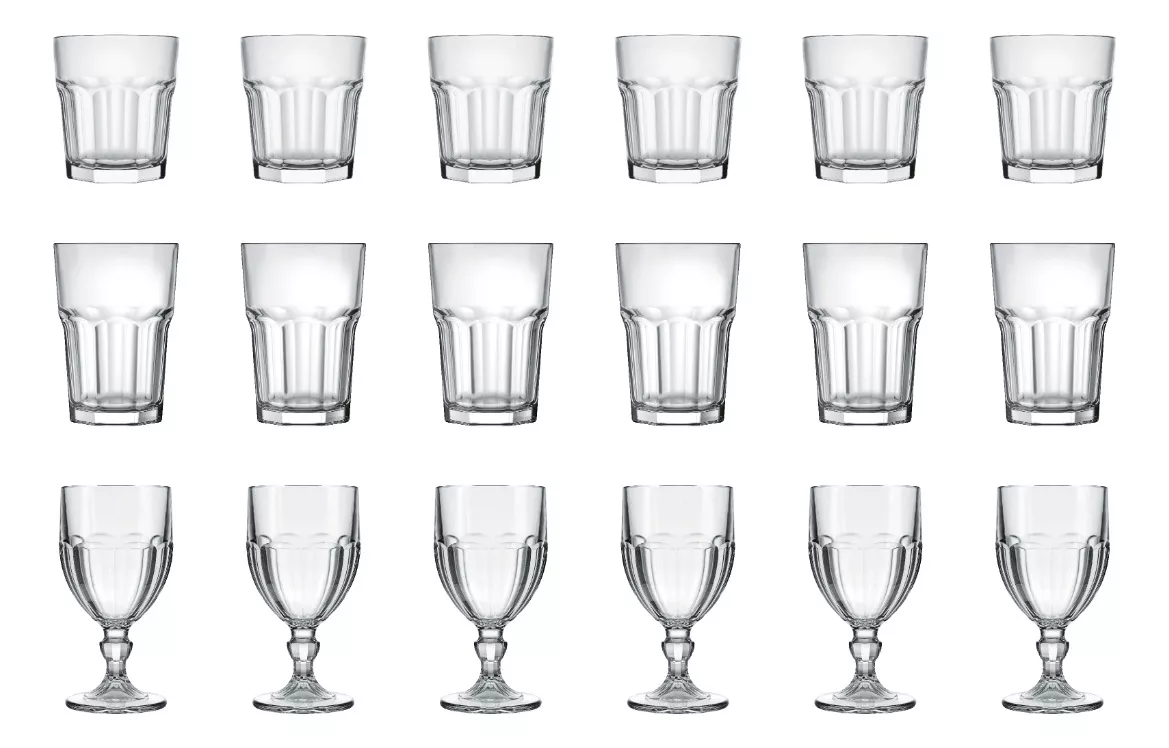 Conjunto de Copos e Taças Nadir Bristol - 18 Peças
